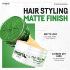 Immortal NYC Matte Look Hair Wax, 1, Provides strong hold, matte finish, natural look, extra volume, all-day control, and washes out easily.