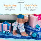 ZenToes Moisturizing Socks for Cracked Heel Treatment, Vitamin E, Olive Oil and Jojoba Oil Heel Socks, Stocking Stuffers for Women, Spa Self Care Gifts for Women (White & Blue Snowflake, Regular)