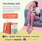 ZenToes Moisturizing Socks for Cracked Heel Treatment, Vitamin E, Olive Oil and Jojoba Oil Heel Socks, Stocking Stuffers for Women, Spa Self Care Gifts for Women (Pink Strawberries, Regular)