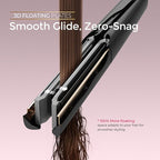 TYMO Flat Iron Hair Straightener - Upgraded Long Hollow Plates Straightener and Curler 2 in 1 for Fast Smooth Styling, Ceramic Hair Straighteners for Women, 15s Heat Up, 5 Billion Ions, Dual Voltage