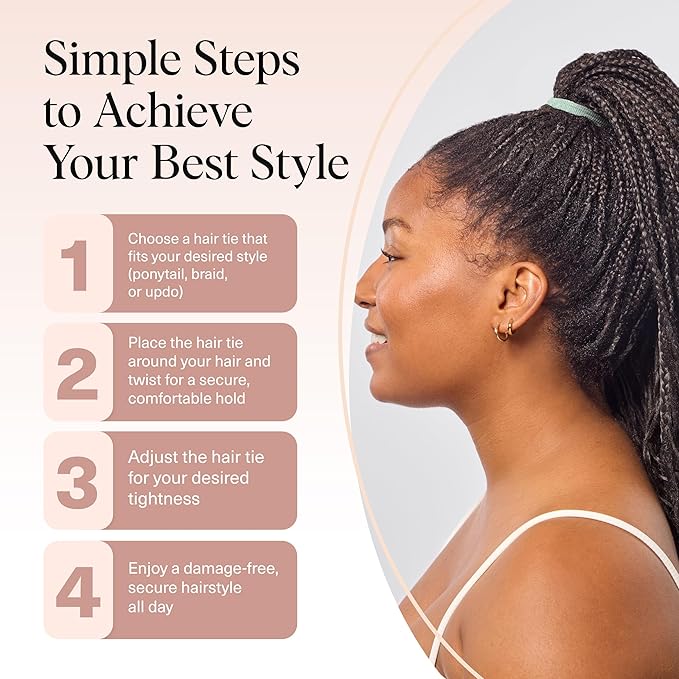 Kitsch Hair Ties No Damage - Strong, Stretchy Hair Bands | Soft Nylon Ponytail Holders, Snag-Free Rubber Bands, Perfect for Updos & Braids - Garden Bouquet | Ideal Gifts for Women, 8pcs