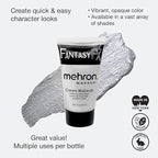 Mehron Makeup Fantasy FX Cream Makeup | Water Based | Halloween | Silver Face & Body Paint For Adults 1 fl oz (30ml) (Silver)