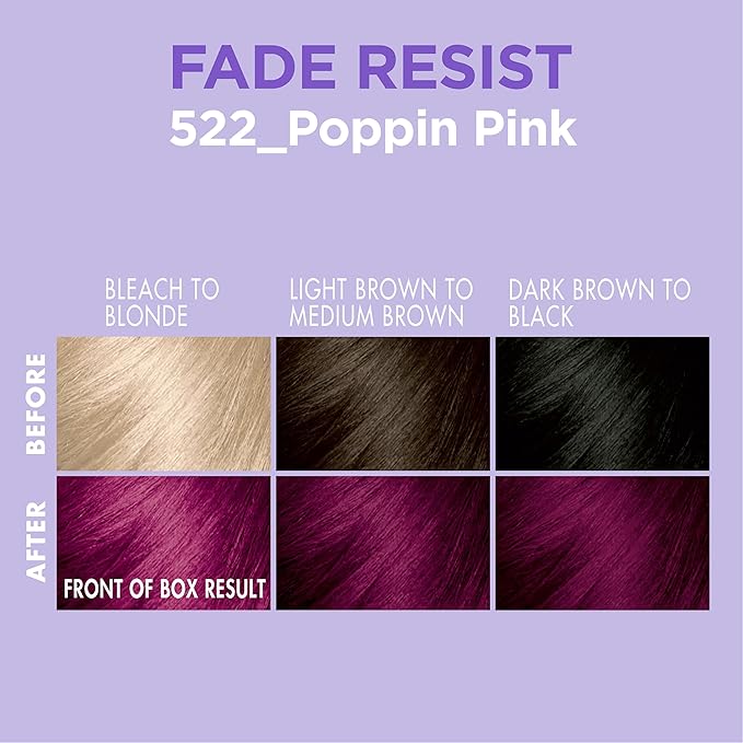 Softsheen-Carson Dark and Lovely Hair Dye, Fade Resist Hair Color with Conditioning Mask, Poppin Pink, 1 Kit (Pack of 2)