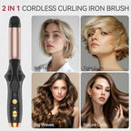 Cordless Curling Iron USB Rechargeable 4000 mAh 3 Temp Setting Travel Portable Mini Hair Curler Curling Wand for Long Hair
