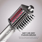 Shark FlexFusion Hair Dryer with Fusion Hair Brush, Diffuser, Ceramic Air Styler with Auto-Wrap Hair Curlers, Ceramic Plates, Metallic Mist HD642