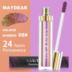 Maydear Chameleon Lipstick – Metallic Multichrome Lipstick, Long-Lasting, Fuchsia Green (08)