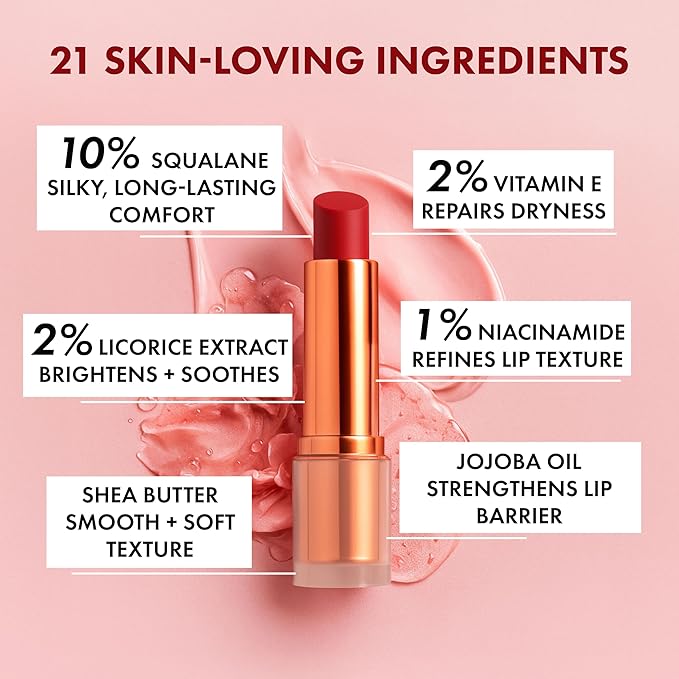 Tinted Lip Balm – Hydrating Lip Tint with Cold-Pressed Oils, 10% Squalane & Ceramides – Natural Color, Moisturizing Lip Butter for Soft Lips – Clean, Non-Toxic Lip Care for Women – 001 WN