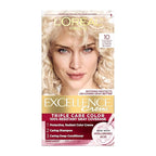 L'Oreal Paris Excellence Crème Permanent Hair Dye, Triple Care Hair Color with Pro-Keratine Complex for 100% Gray Hair Coverage, 10 Lightest Ultimate Blonde, 1 Kit
