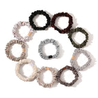 Hair Ties Silk Satin Scrunchies - Small Mini Thin Elestics Ponytail Holder Hair Bands Skinny Scrunchy For Thick Curl Hair No Crease Hair Ties Soft Accessories No Hurt Your Hair for Women and Girls
