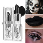 Halloween Black White Red Lipstick Set Waterproof Matte Black Lipsticks for Women Lip Face Body Makeup for Goth Cosplay Vampire Zombie, Black/White/Red