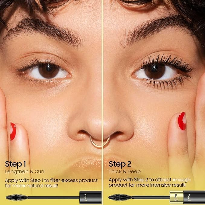 Waterproof Mascara Black, Mascara Volume and Length, Defining, Curling, Multiplying, Buildable Formula No Clumping for a Charming Curling Eye Makeup