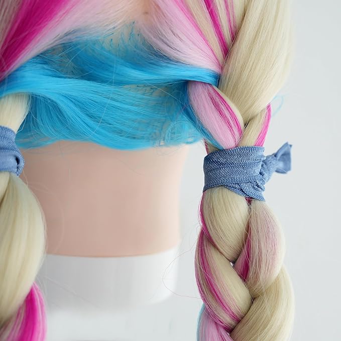 MEEDEE 100 Pack Smoke Blue Hair Ties For Women Blue No Crease Knotted Hair Ties Soft No Damage Elastic Hair Ribbon Ouchless Yoga Elastic Bracelets