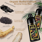 Dark Wine Red Hair Dye Shampoo, 100% Gray Hair Coverage for Men & Women, Instant and Long-lasting Hair Color Shampoo in Minutes, 3 in 1 Pure Plant Extract Natural Hair Dye Kit for All Hair Types