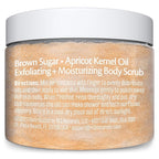 Brown Sugar Scrub Face Foot & Body Exfoliator Infused with Collagen and Stem Cell Exfoliating Salt Body Scrub for Toning Skin Cellulite Skin Care, 12oz by M3 Naturals