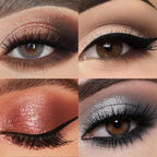 Erinde Nude Brown Eyeshadow Palette, 12 Colors Matte Shimmer Beige Silver Gold Taupe Champagne Gray Black Eye Shadow Palette, Highly Pigmented Long Lasting Waterproof Eyeshadow Pallete, 01