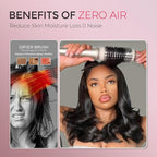 TYMO 2.0 Thermal Brush Curling Brush - STYLUX 1.7" Blowout Volumizer with Flexi-Fit for Hair Straightening, Heated Round Styler Tool, Hair Straightener and Curler 2 in 1, Dual Voltage & Light, Gold