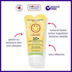 California Baby Calendula SPF 30+ Sunscreen | Mineral Based | Titanium Dioxide | Travel Size Baby Sunscreen for Face + Body | Lavender Scent | 2.9oz