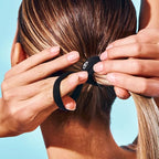 Gimme Beauty Medium Hair Bands Seamless Nylon - Low Profile Hair Accessory - Snag Free Tie for Firm, Lasting Hold - Soft, Non-Slip Ponytail Holder for Women - Cool Colors, 12-Pack