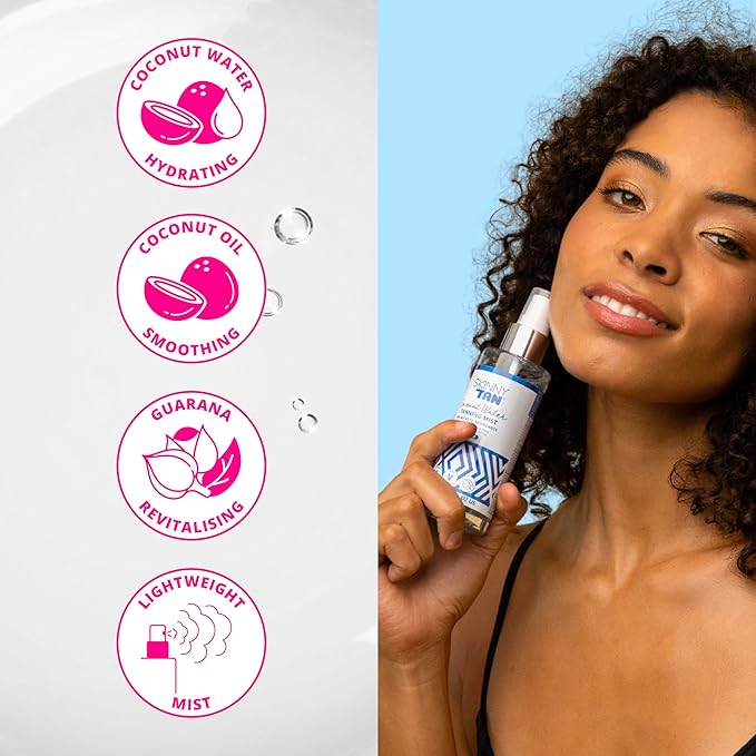 Skinny Tan Coconut Water Tanning Mist - Refreshing, Non-Sticky, and Fast Absorbing Formula - Formulated with Ultra-Hydrating Coconut Water - Delicious Tropical and Vanilla Scent - Medium - 5 oz