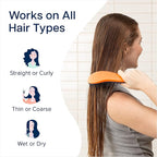 Crave Naturals Glide Thru Hair Brush - Detangler Brush for Curly, Straight, Wet or Dry Hair - Gentle Detangling Brusheses for Adults, Kids, Toddlers - Hair Accessories for Women, 7.5"x3" - Coral
