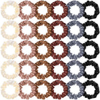 WILLBOND 30 Pcs Small Satin Silk Scrunchies Bulk for Women, Thin Hair Ties Mini Scrunchy Bands Skinny Ponytail Holders for Thick Curly Hair Pony Tails Wrist Decor(Colorful)