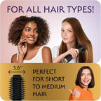 Professional Blowout Hair Dryer Brush, Black Gold Dryer and Volumizer, Hot Air Brush for Women, 60MM Oval Shape