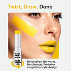 Blue Squid PRO Yellow Face Paint Stick - Waterproof Body Paint for Adults & Kids Eye Black Baseball, Softball - Vegan Hypoallergenic Twist-Up Non-Toxic Makeup Stick for Cosplay, Sports & SFX