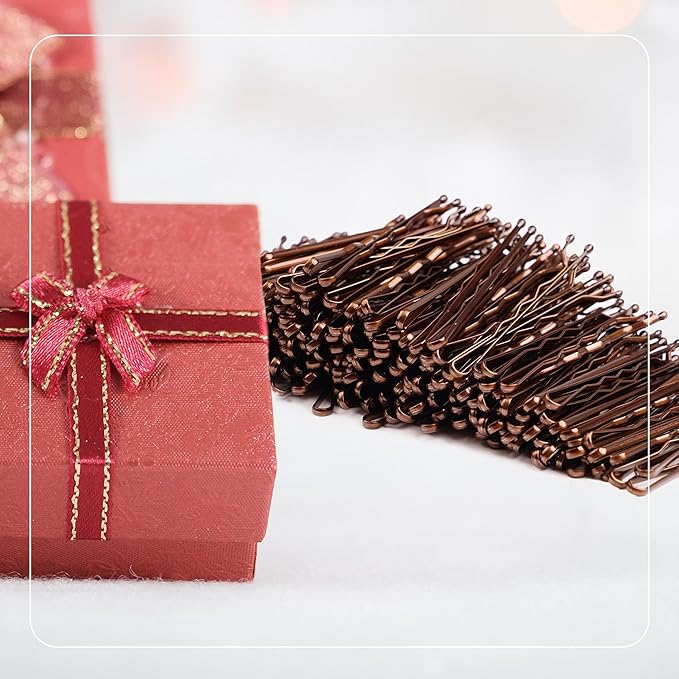 Bobby Pins Brown, 360 Pcs Brown Bobby Pins, 2 Inch Premium Bobby Pin, Secure Hold Bobby Pins with store box, Hair Pins for Kids, Girls and Women