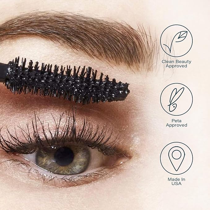 SKINN Lash-Redemption 4-in-1 Mascara - Eyelash Mascara with Soft Bristle & Hourglass Applicator Thickens, Curls, Lengthens & Nourishes Lashes - Alcohol-Free Formula, Clump & Flake Resistant