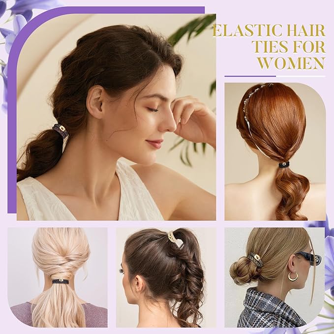 Hair Ties No Damage - 10PCS Ponytail Holders - Elastic Hair Ties for Thick Hair - Braided Hair Bands for Women Girls's Hair - Bright Star