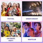 DAGEDA Purple Body Glitter Gel, Holographic Face Glitter Body Gel Rave Party Accessories, Chunky Glitters for Face Hair Nails, Cosmetic Laser Powder Festival Sequins Paint Makeup