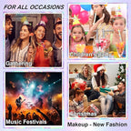 8Pcs Face Makeup Patches, Glitter Freckles Face Tattoo for Teenagers & Young Women, Sparkle Freckles Makeup Patches, Waterproof Face Glitter Freckles for Christmas (8Pcs Holographic Multicolor)