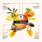 BYROKKO Shine Brown Tan Accelerator Cream 7.1 Fl Oz, Outdoor Sun or Indoor Tanning Oil or Tanning Bed Lotion, Fast Bronzer with Premium Natural Ingredients for Deep, Long-Lasting Glow