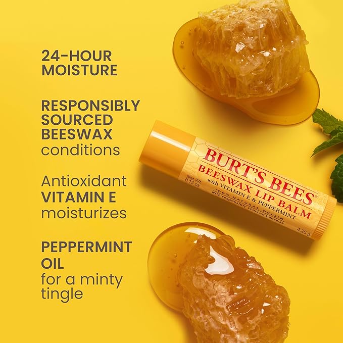 Burt's Bees Gifts Ideas - Balm Bouquet Lip Balm Set, Original Beeswax, Vanilla Bean, Cucumber Mint, Coconut & Pear Pack, Natural Origin Lip Treatment, 4 Tubes, 0.15 oz.