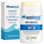Waxhead Zinc Oxide Sunscreen Stick SPF 30, 4-Ingredient Mineral Sunscreen for Face & Body, EWG 1, Reef Safe Non-Nano, Baby & Kids Sensitive Skin, Water Resistant Sport Tattoo Sunblock, 3.7 oz