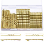 TsMADDTs Hair Pins, Blonde Bobby U Shaped Hair Pins for Women, Buns Nets with Box, 2.4IN & 2IN