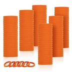 LuSeren 120 Pcs Orange Hair Ties for Women, No Damage Soft Seamless Nylon Hair Elastics for Thick Hair, Ponytail Holders, Solid Orange Hair Accessories