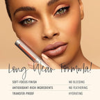 Runway Rogue Silk Glam Liquid Lipstick, Long Wear Frosted Classic Peachy-Nude Lipstick, ‘Paparazzi’