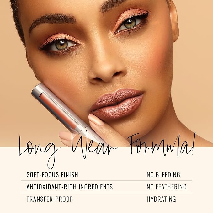 Runway Rogue Silk Glam Liquid Lipstick, Long Wear Frosted Pale Golden-Nude Lipstick, ‘Couture’