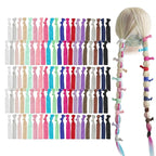 MEEDEE Women's Pastel Rainbow Hair Accessories: 100 Pack Knotted Soft Elastic Ribbon Hair Ties, No Crease, No Damage, Ouchless for Ponytails, Yoga, and Bracelets