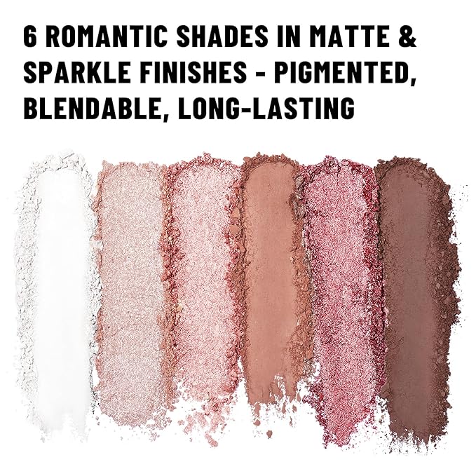 6 Colors Mini Eyeshadow Makeup Palette Blush-colored Neutral Tone Eye Shadow Matte & Shimmer Nude Make Up Pallet with Mirror Blendable Highly Pigmented Travel Size Gift Kit 03