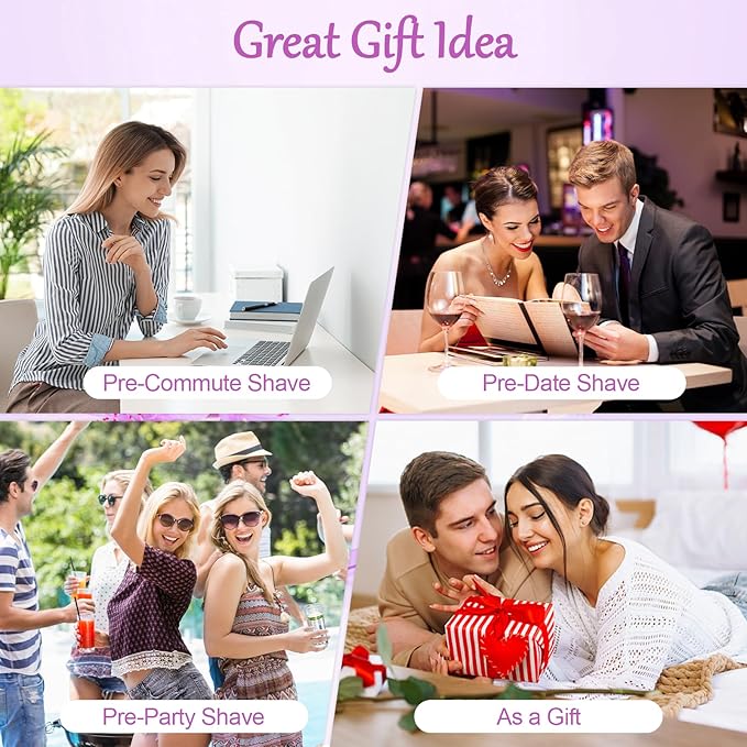 2-in-1 Bikini Trimmer for Women, Bikini Shaver, Dual Head Electric Razor, IPX7 Waterproof Wet/Dry, USB Rechargeable for Pubic/Underarm/Leg, Pink