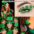 MEICOLY Single Green Eyeshadow Palette with Mirror,Stocking Stuffers for Women,Matte Green Eye Shadow for Elphaba Christmas Makeup,Pressed Powder Eyeshadow,Matte Shade Eyelid Color Eye Makeup