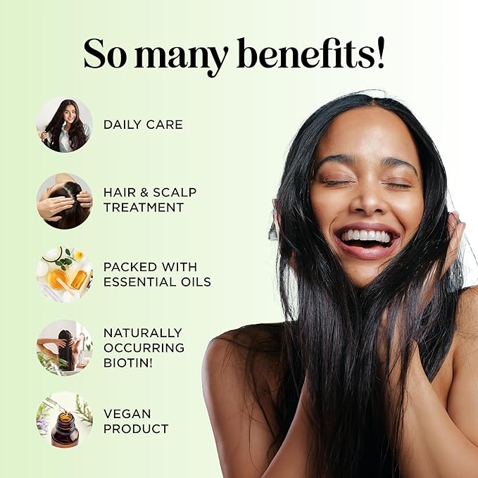 Volumizing Rosemary Hair Oil Serum - Moisturizing Scalp and Hair Oil for Men & Women Infused with Amla Black Castor Pumpkin Argan & Jojoba - Lightweight Hydrating Vegan & Color Safe (Rosemary Scent)