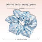 Bridgerton x Kitsch Satin Scrunchies for Women, No Snag, No Tugging, Soft & Comfortable Scrunchies for Girls, Perfect for Day or Night | Ideal Gifts for Women - Toile De Blue