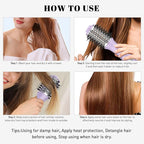 Blow Dryer Brush, Hair Dryer Brush in One, 600W Oval Hot Air Volumizer & Straightener, Anti-Frizz Blowout Styling Brush, Dual Voltage 110–240V Travel (2 Inch) Purple