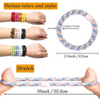 J.CARP 8Pcs Mixed color Hair Ties for Women Girls, Elastics Hair Bands Ponytail Holders, No Damage No Crease Hair Elastics, Perfect for Girls and Women with Thick or Curly Hair, Style 12