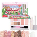 Petite N Pretty Beginner CactiCali Makeup Set for Kids, Teens, & Tweens - Natural Eyeshadow and Cheek Makeup Palette & 10k Shine Lip Gloss (Diamond Heist)
