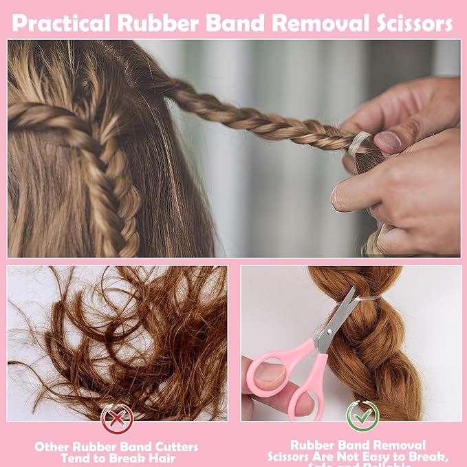 2200 Pcs Clear Hair Ties, Hair Loop Styling Tool Set with Hair Tie Cutter, Elastic Hair Accessories for Toddler Baby Girl Women