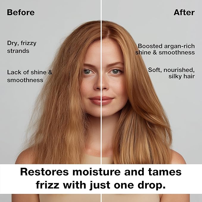 GK HAIR Oil - Argan Oil Heat Protectant Serum - Lightweight Hair Serum - Perfect For Keratin, Frizzy, Curly, Dry & Damaged Adds Shine and Smooths - Paraben, Phthalate and Sulfate Free 1.69 Oz